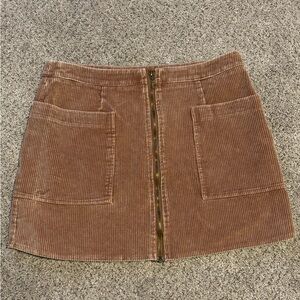 She + Sky Brown Corduroy Mini Skirt